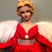 Christmas Tree Top Angel - Red Holiday Angel - Blonde OOAK Handcrafted Angel - Free Personalization