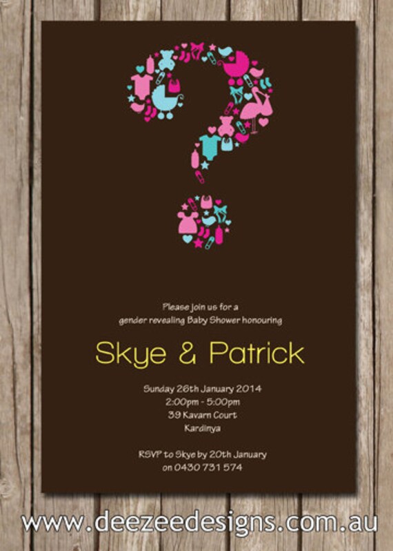Gender Reveal Personalised Baby Shower Invitaiton - YOU PRINT Il_570xn