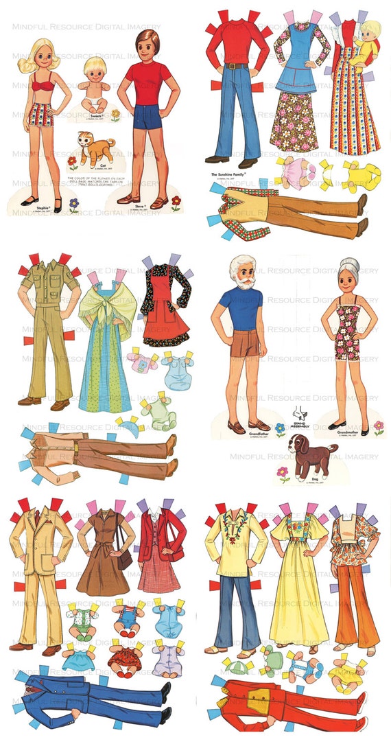 paper dolls family dress up