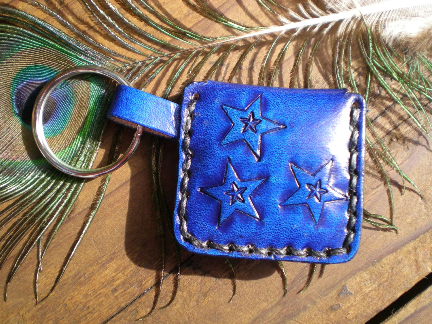 handmade leather keychain small pouch / by LookAtMeTreasures