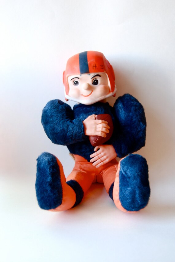Vintage Plush and Rubber Football Player Toy A Charm Original