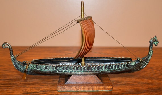 EDW AAGAARD DENMARK Bronze Copper & Brass Viking Long Ship