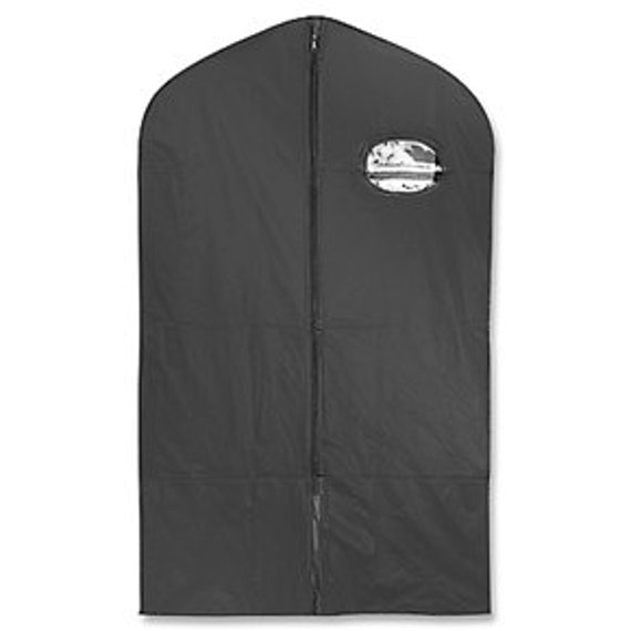 24 x 40 Zippered Black Vinyl Garment Bag w/ Window