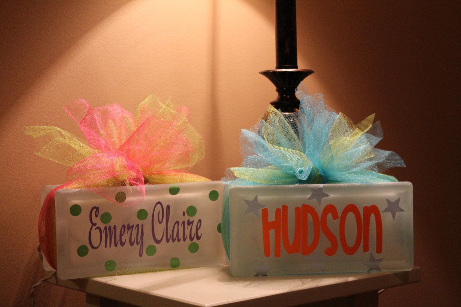 Light Up Glass Block Children's Room Decor by AllThingsVinyl09