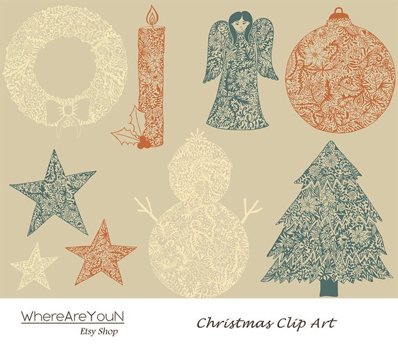 Christmas Clip Art by WhereAreYouN on Etsy