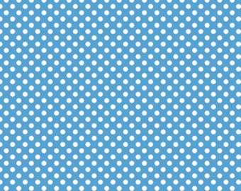 Riley Blake Fabric - 1/2 Metre Small Dots in Medium Blue