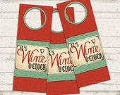 Christmas Wine Gift Tags - It's Wine O'Clock - Instant Download - Printable Designs - Wine Bottle Tags - Wine Accessories Il_170x135