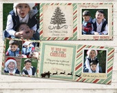 Christmas Photo Card - Trifold - 5x5 Printable Download, Multi Photo - Retro, Warm, Rustic, Stripes - Happy New Year, Seasons Greetings Il_170x135