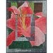 Stargazer Lily Quilt Wall Hanging, Textile Fiber Art, Pink Flower