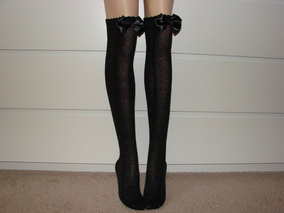 ladies black over the knee socks