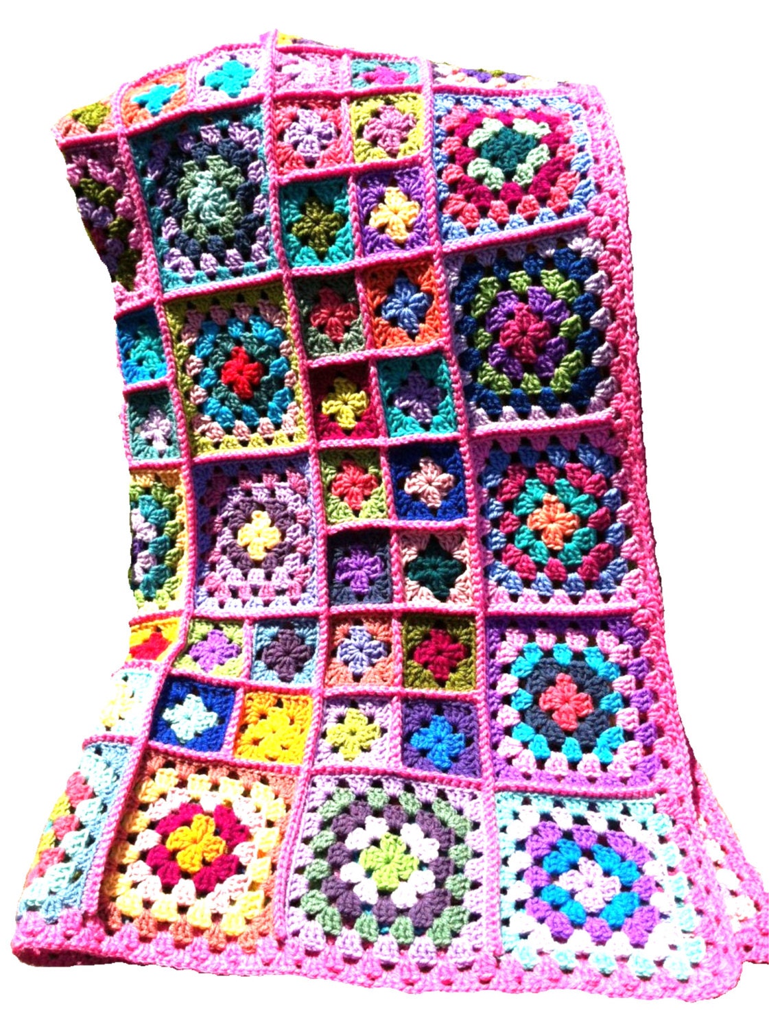 Crochet afghan crochet blanket handmade by CrochetKaleidoscope