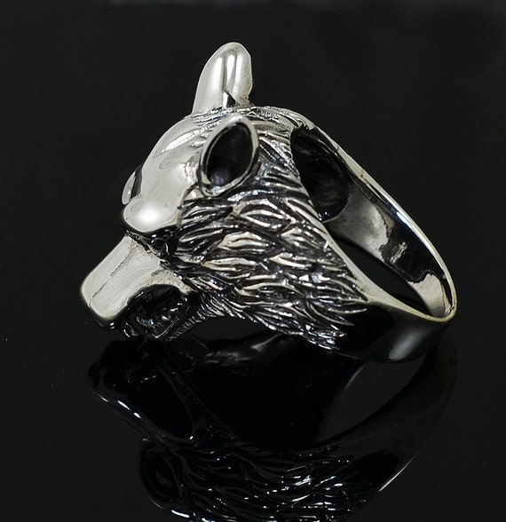 925 Sterling Silver Fox Ring Big Size Fox Sterling by handplayart
