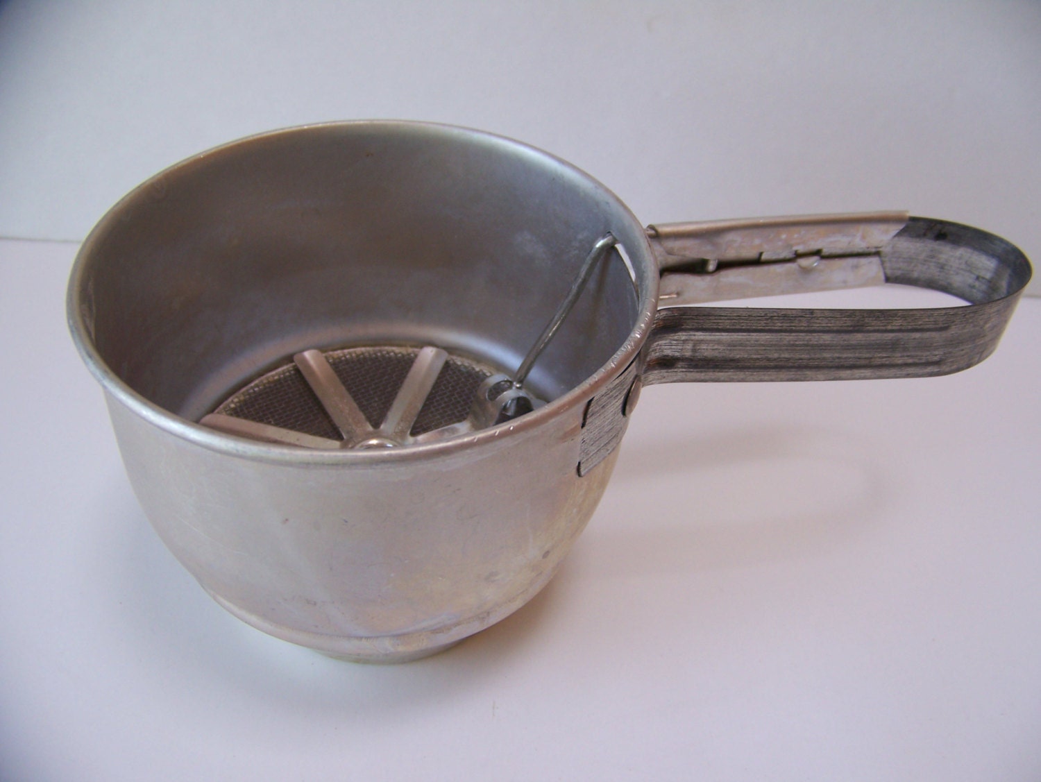 Vintage Small Aluminum Flour Sifter Vintage Kitchen Retro