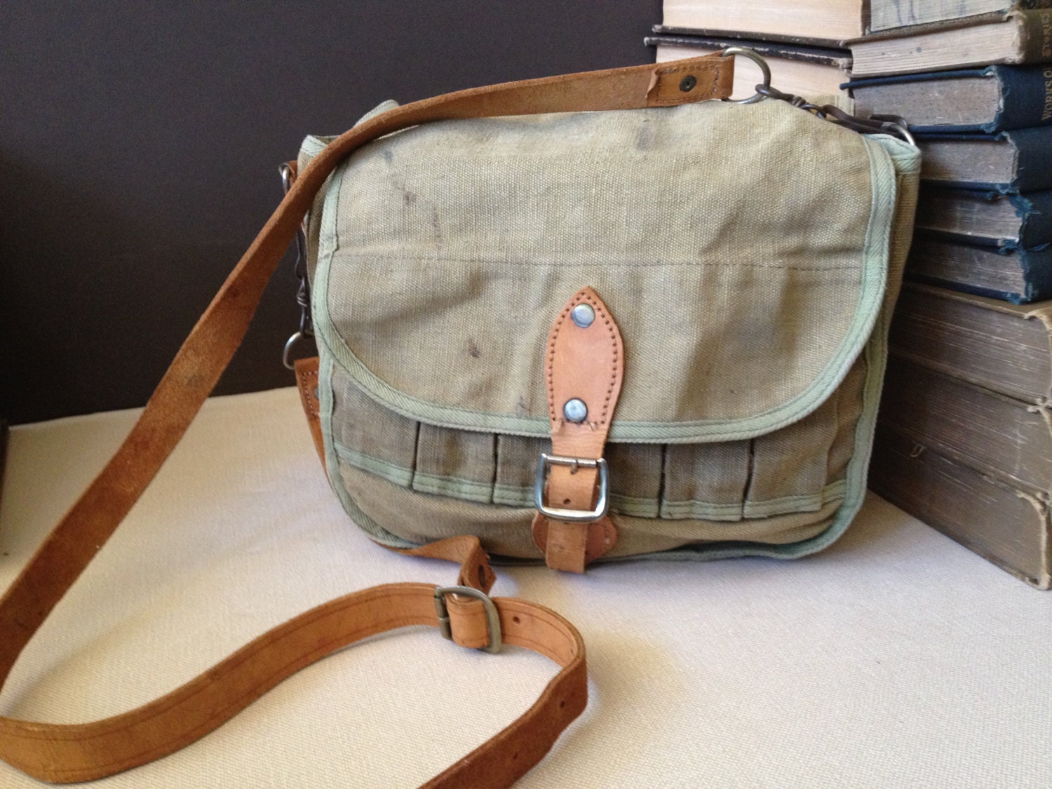 Vtintage Scotchline Rustic Canvas & Leather Hunting Bag