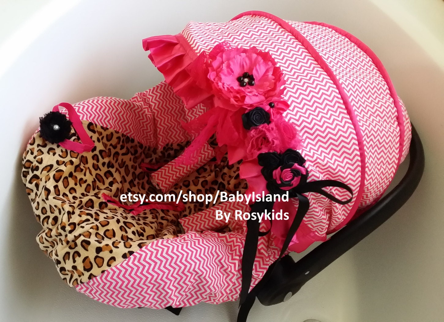 Pink Leopard Plush Car Seat Cover Auto Accessories 1jpg Animal Baby Car Seat Cover Canopy Infant Leopard Cheetah Hot Pink For Girl Fit Most