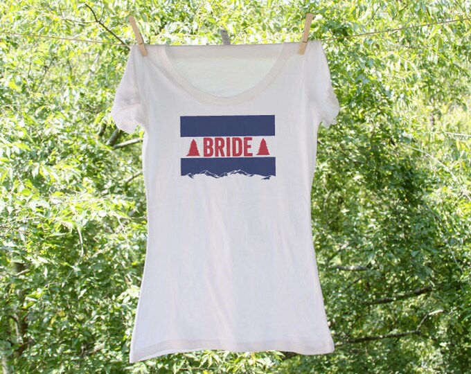 Colorado State- Bride with wedding date (can personalize with wedding colors) - Scoop, Vneck or Tank -TW