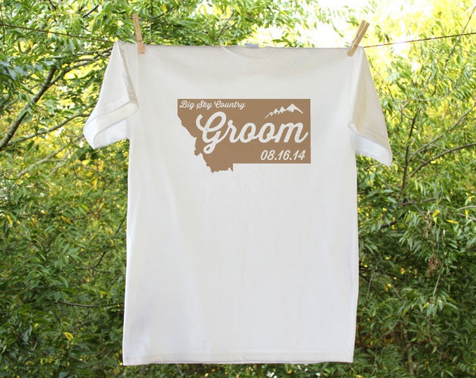 Montana Groom with wedding date (can personalize with wedding colors)