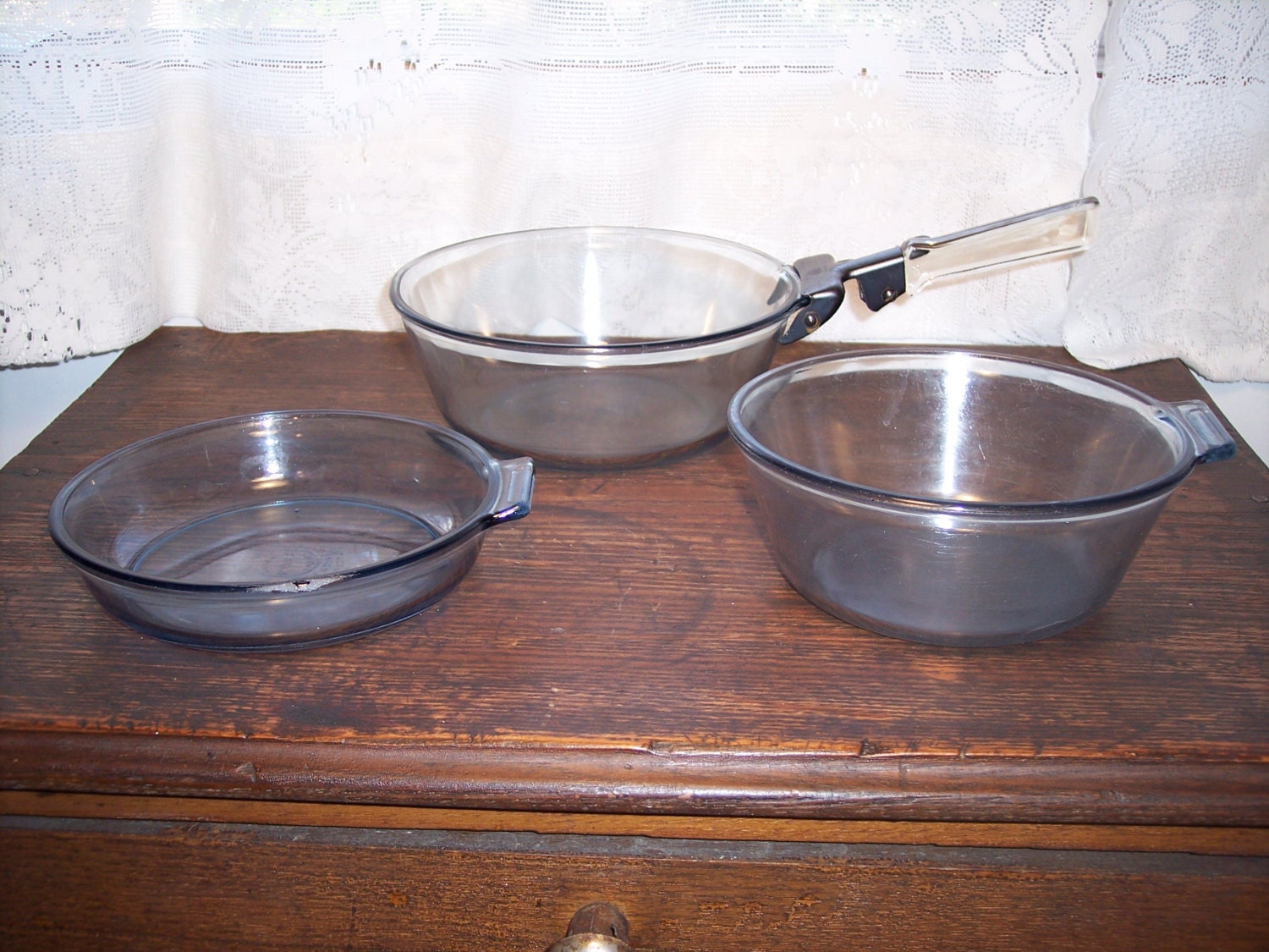 Pyrex Flameware blue Top Of The Stove Ware set of by MaAndPasAttic