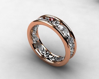 red gold wedding rings