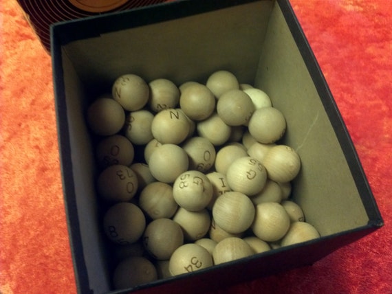 Vintage wooden bingo game