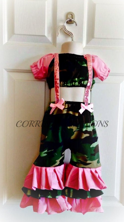 OTT Pageant Wear Army Camo Wear Boutique Style size Ruffle