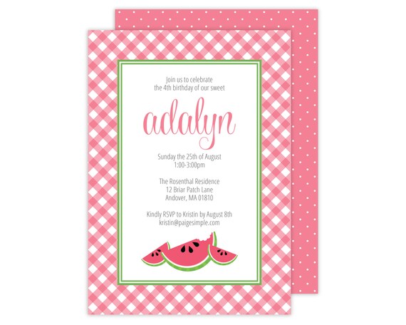 Watermelon Party Invitation or Shower Invitation (Watermelon Party, Watermelon Baby Shower, Watermelon Invitation) Il_570xn