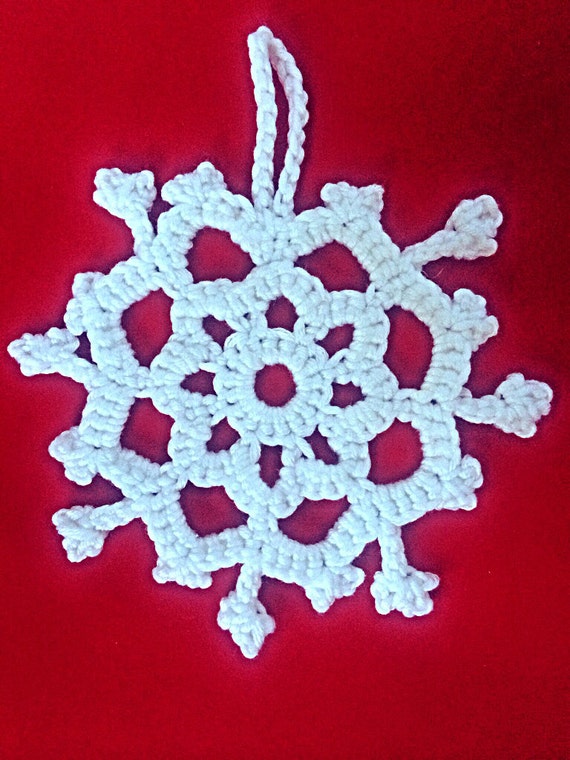 Items similar to White Snowflake Handmade Christmas Decoration on Etsy