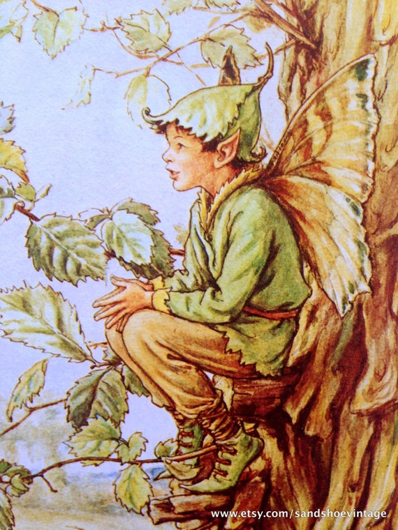 1930s ELM FAIRY Cicely Mary Barker PRINT Ideal for Framing from ...