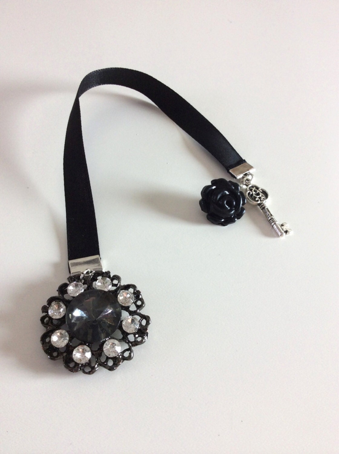 Black Satin Ribbon Bookmark