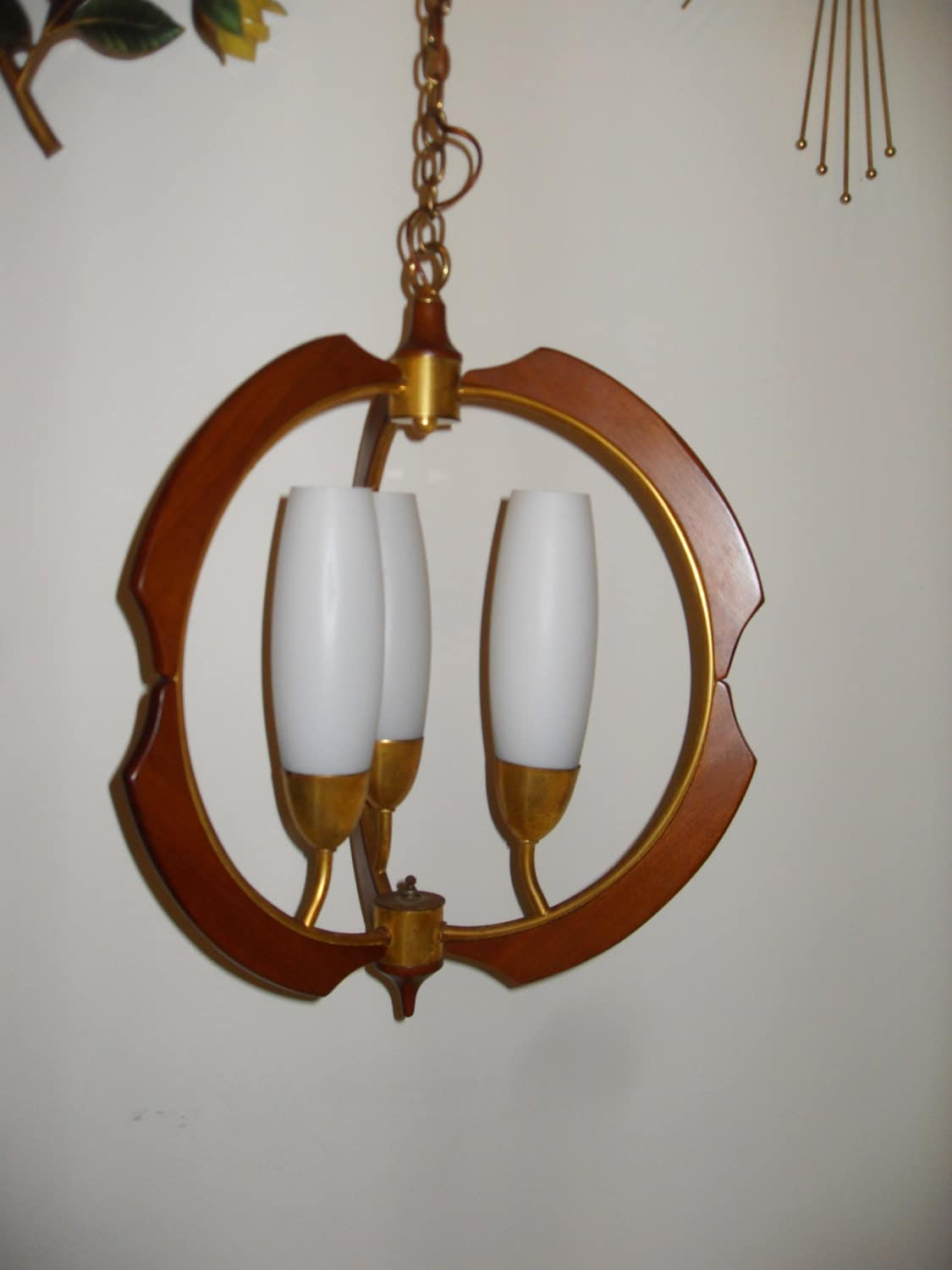 Vintage Mid Century Hanging Swag Lamp