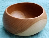 Turned Cherry Bowl with slight oblong opening