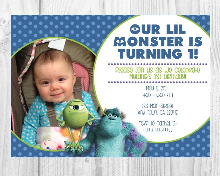 printable Monsters Inc birthday party invitation