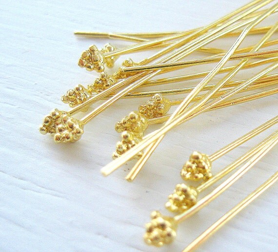 Decorative Gold Headpin 2 inch Fancy Plated Pewter Triangle