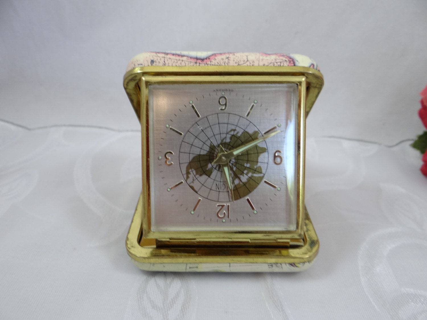 Vintage Estyma Germany World Travel Alarm Clock