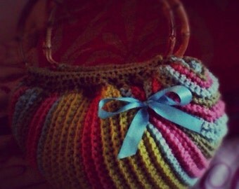 CROCHET PATTERN - Multi color Fat Bottom Bag - Permission to Sell Finished Products - Instant Download