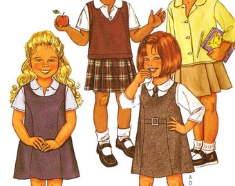 ... School Uniform - Jumper, Vest, Shirt and Skirt Sewing Pattern 6-8