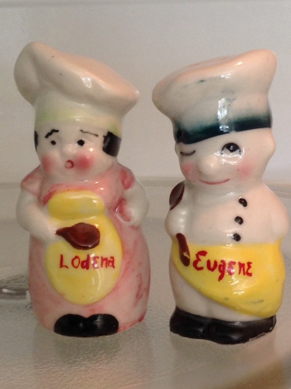 Vintage Chef Salt and Pepper Shakers Man and Wife Chefs