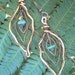 SALE copper wire leaf turquoise distressed copper leaf wire wrapped turquoise in gypsy boho hippie hipster tribal and sothwestern style