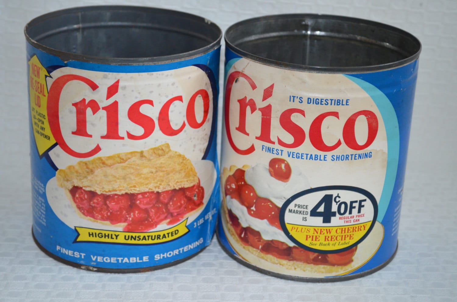 Two Vintage Crisco Shortening Cans By Ragandbonesfinds On Etsy