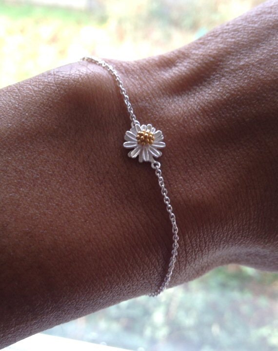 Daisy Bracelet Sterling Silver Daisy Bracelet Daisy Jewelry