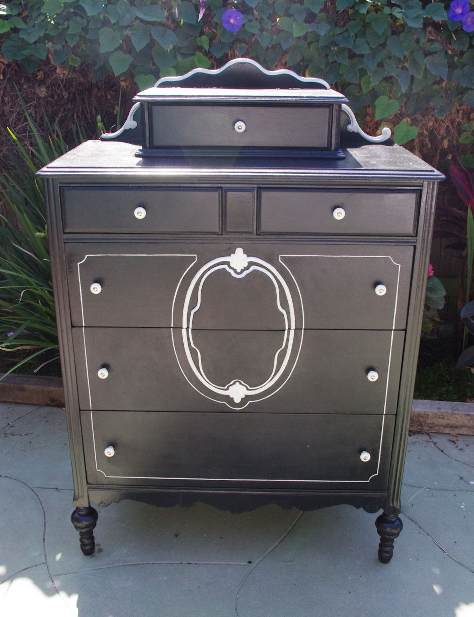 Victorian Antique Dresser painted in custom black chalk