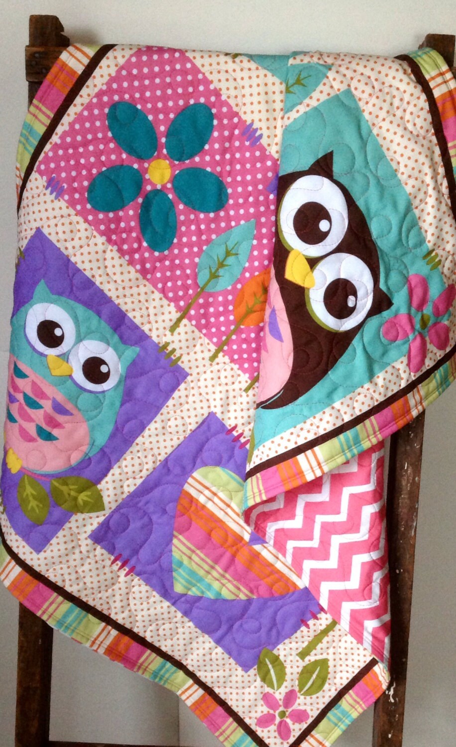 girl baby quilt what a hoot modern baby quilt girl quilt