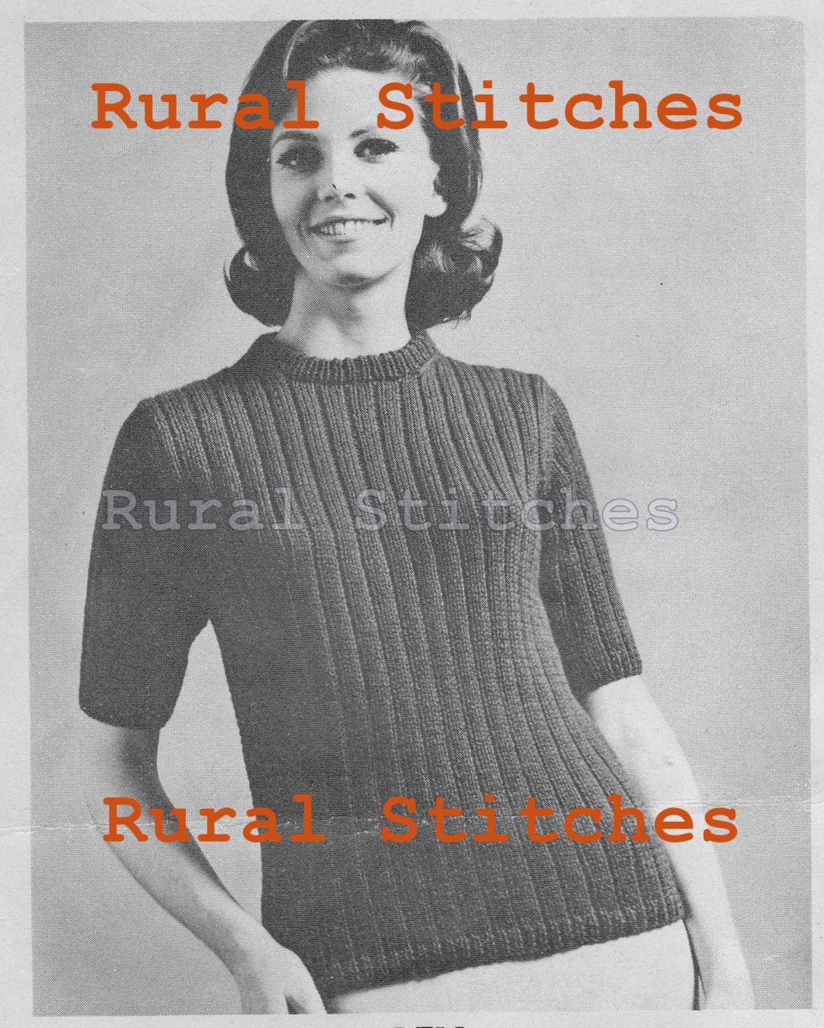 PDF Woman's Short-Sleeve Sweater Pattern - Vintage 