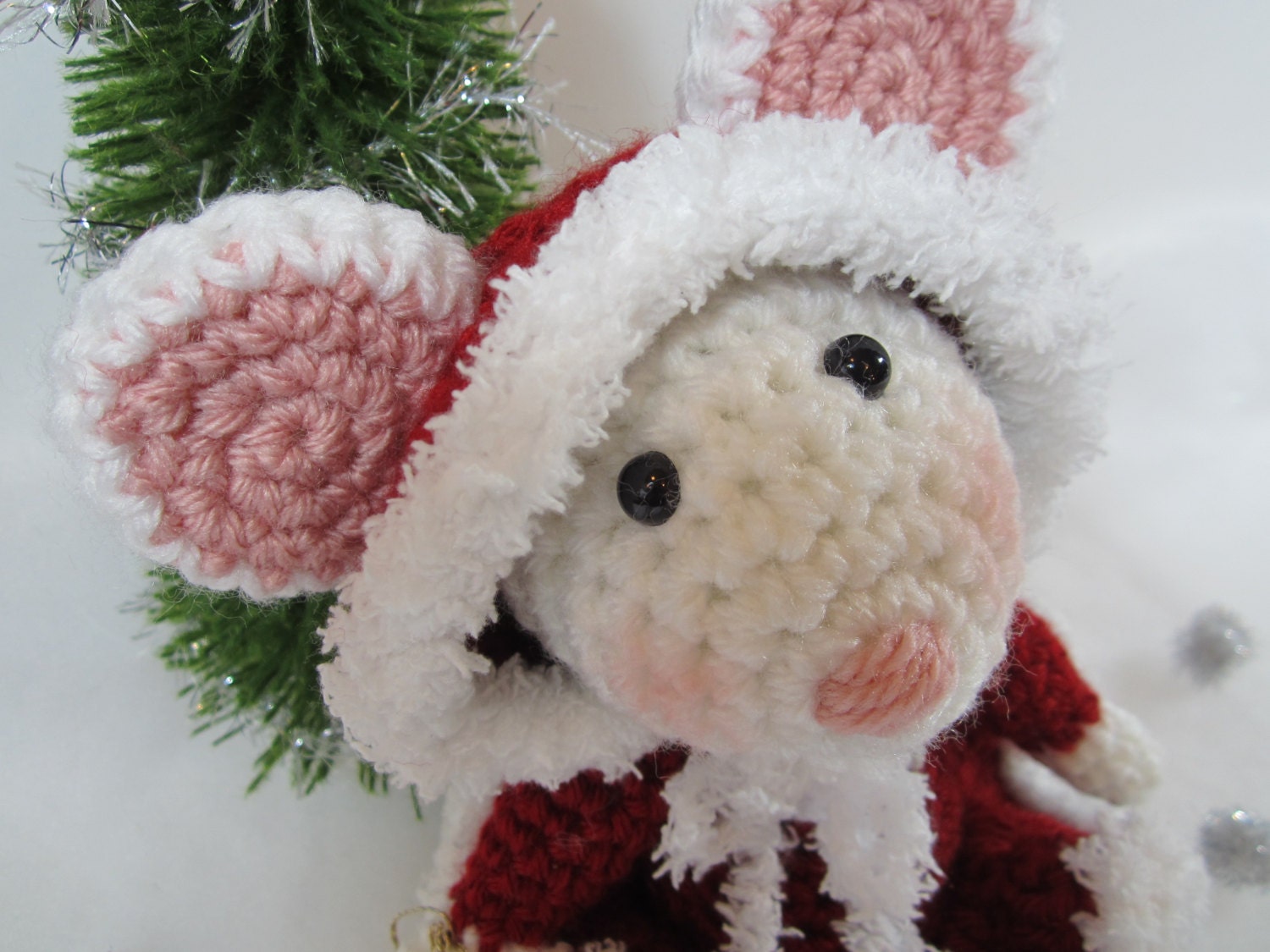 Crochet Christmas Mouse Crochet Stuffed Mouse Christmas