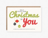 Funny Holiday Card - All I Want For Christmas Is You - Funny Christmas Card - Cute Holiday Card Il_170x135
