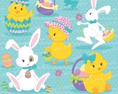 80% OFF SALE easter friends, easter bunny clipart commercial use, vector graphics, digital clip art, digital images - CL643 Il_170x135
