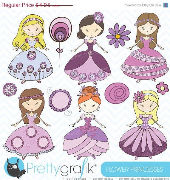 80% OFF SALE princess clipart commercial use, vector graphics, digital clip art, digital images - CL368 Il_570xn