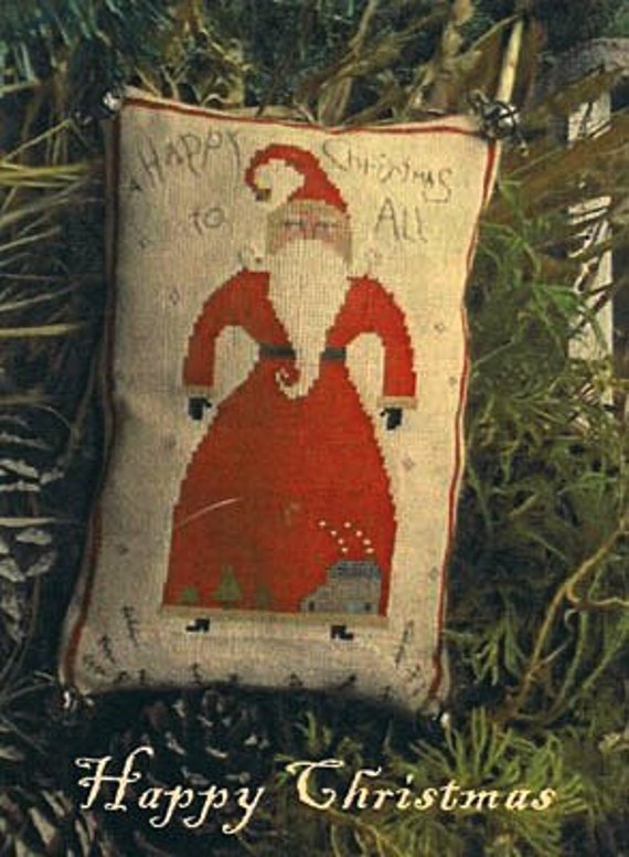 Primitive Cross Stitch Pattern Happy Christmas