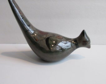 Modernist Mexican Pottery Bird Quail Handpainted