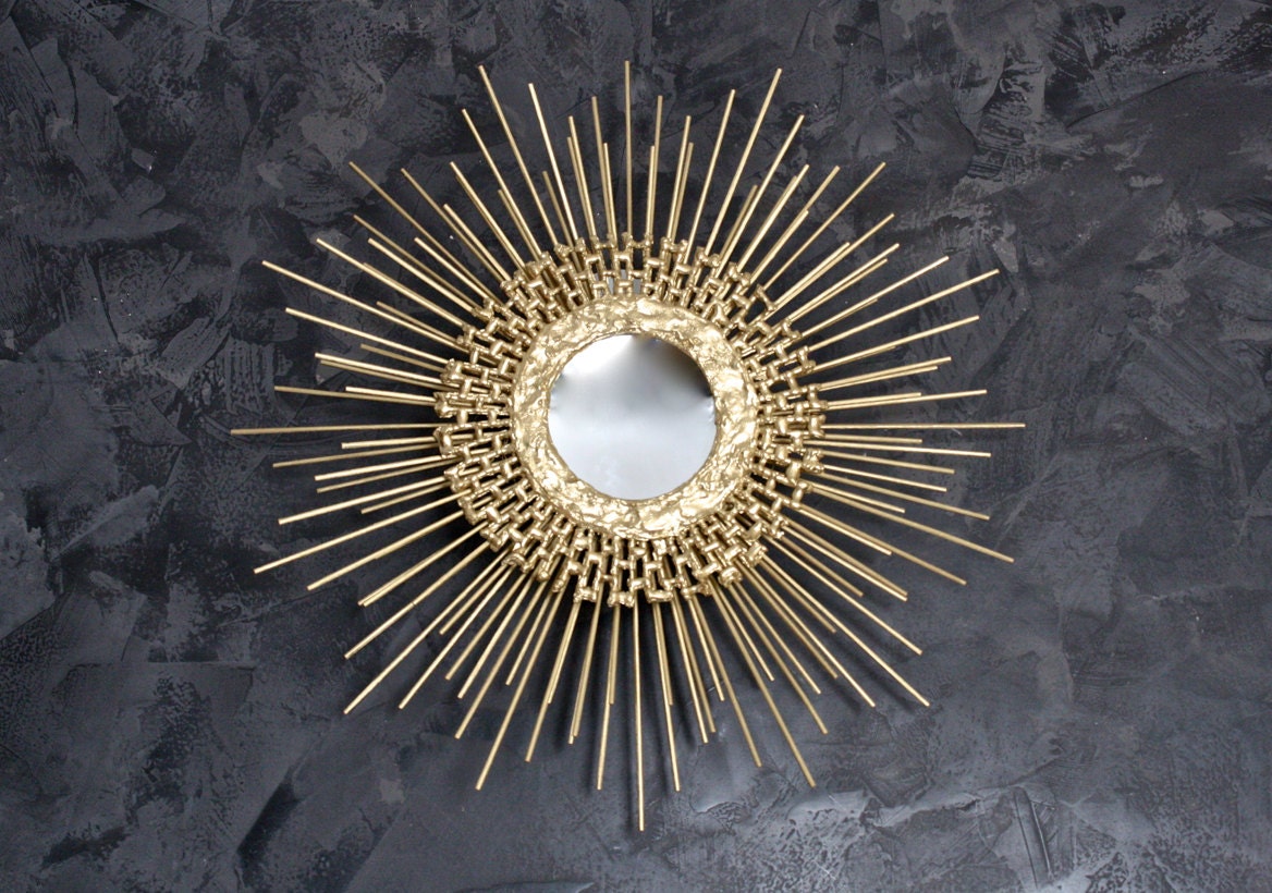 Gold Starburst Mirror Sunburst Mirror 1008 16in handmade